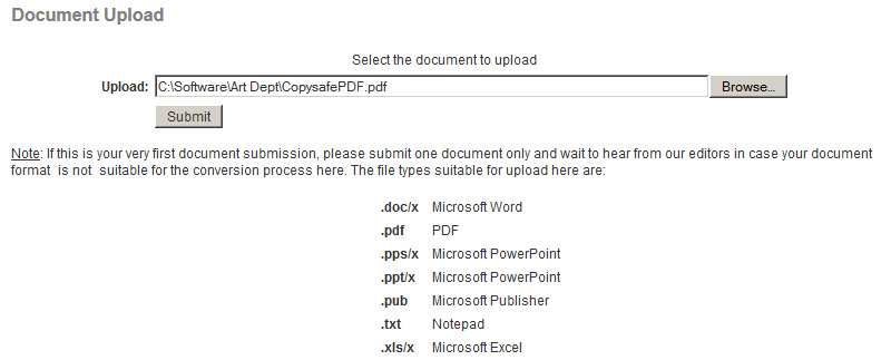 upload protected document