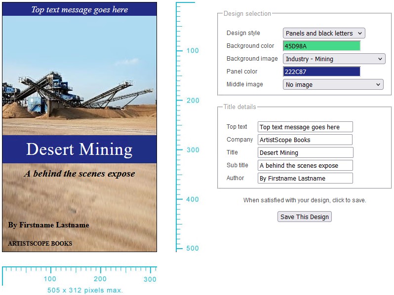 Book cover design template example