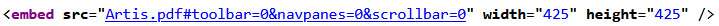 Embed code for PDF