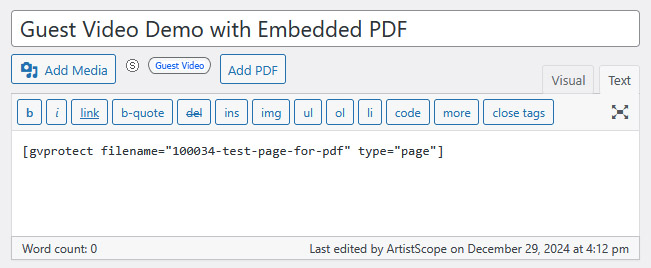 WordPress online page editor