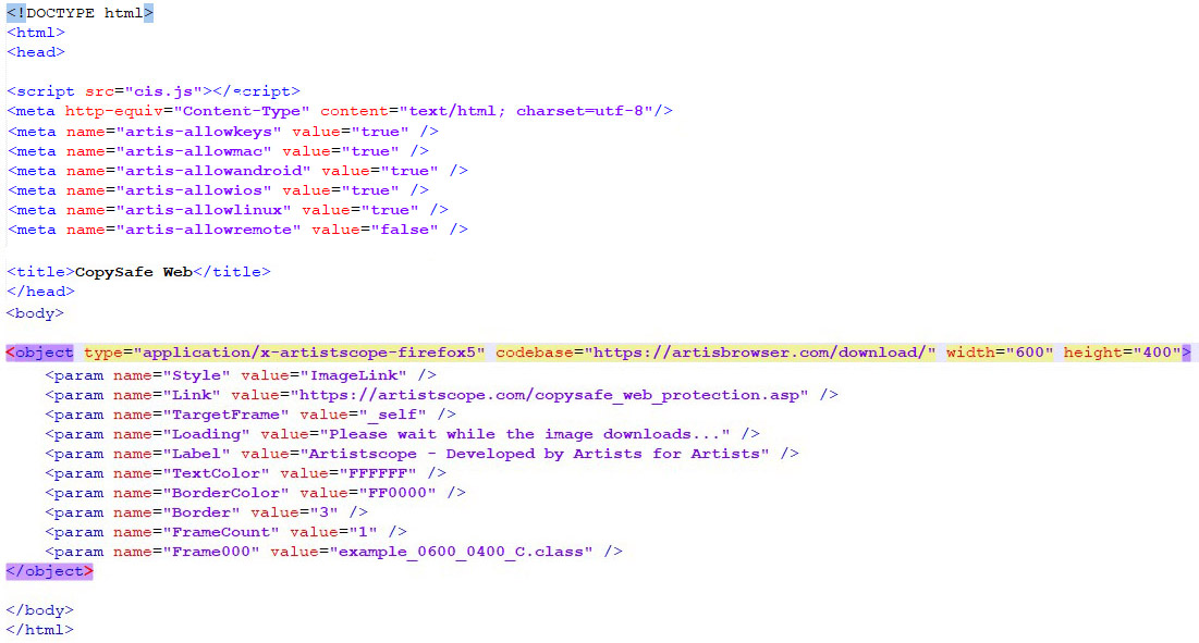 Html to display encrypted image with targeted hyperlink