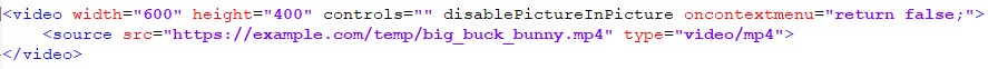 HTML5 code for video player